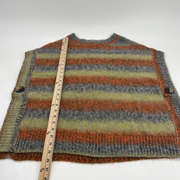 THE LIMITED Sweater Pullover Striped Wool Blend Crew Neck Poncho Women's XS - Picture 6 of 6